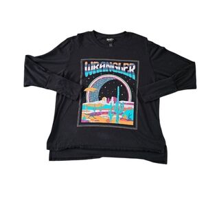 Wrangler Retro Black Graphic Long-Tee Size S Oversized